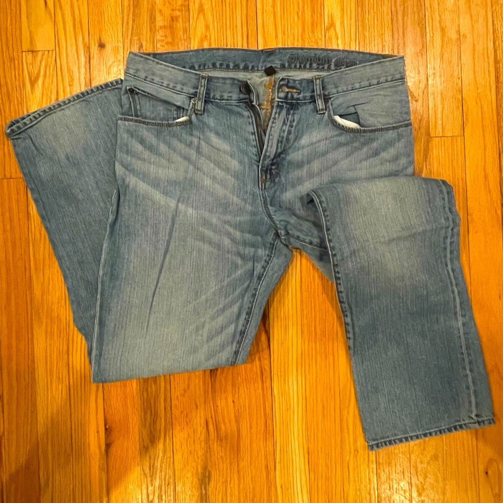 Blue denim jeans